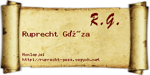 Ruprecht Géza névjegykártya