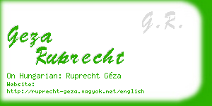geza ruprecht business card