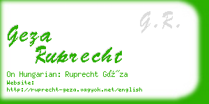 geza ruprecht business card